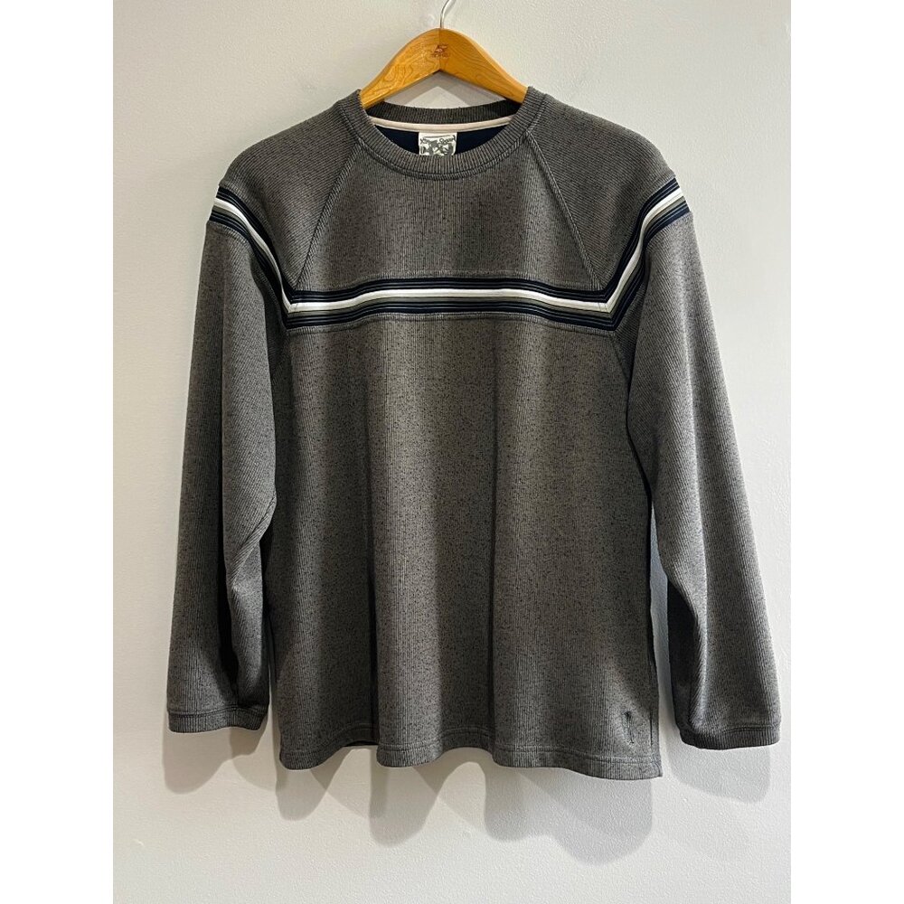 Vtg Xtreme Gear XG Y2K Thermal Shirt Mens L Stripe Ribbed Skater